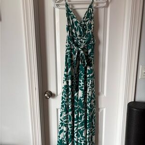 SHEIN Teal and White Patterned Dress